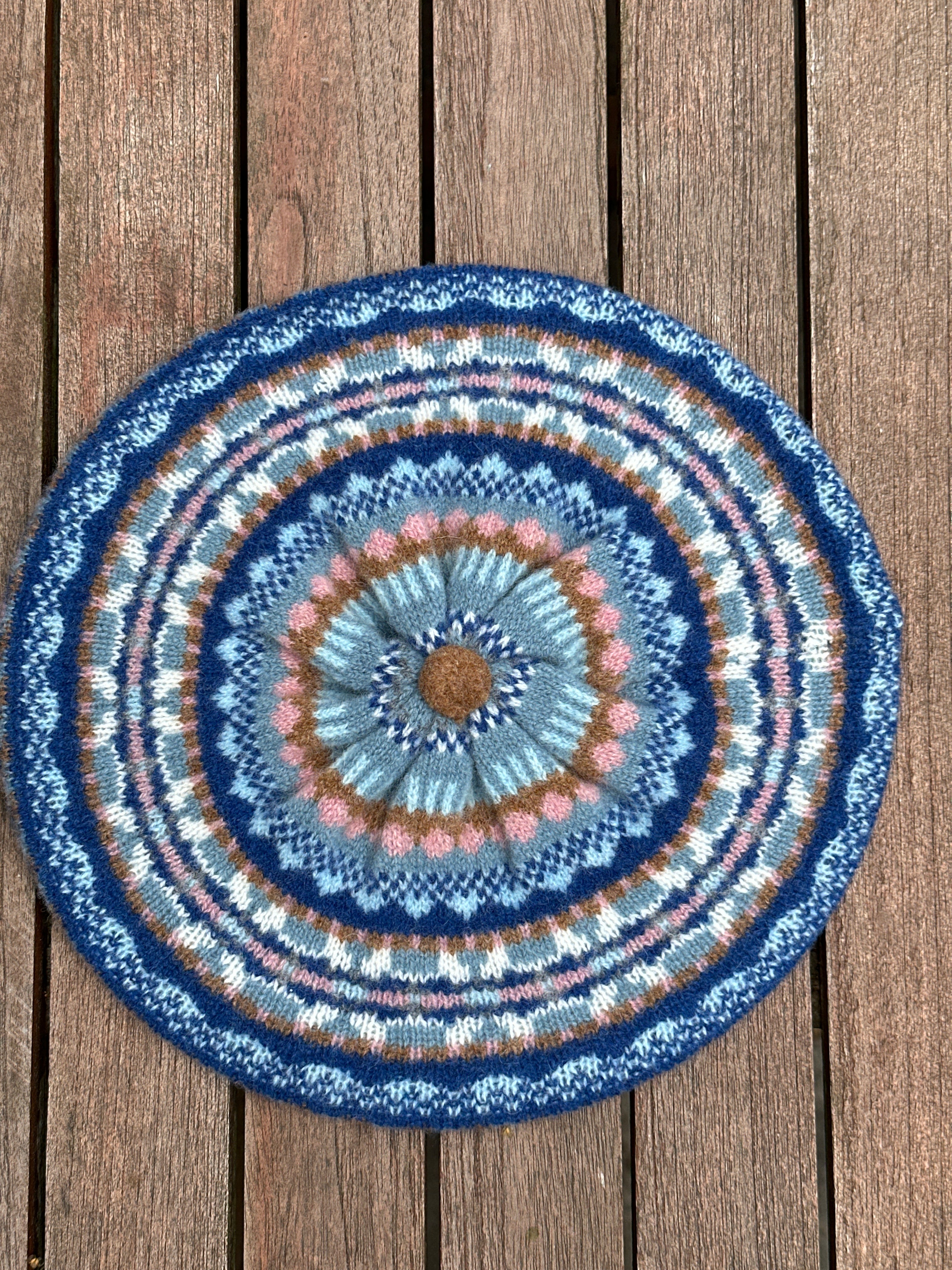 Eribe Fairisle Alloa Beret In Dew