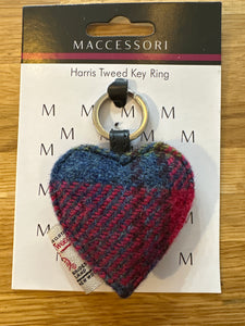 Harris Tweed Heart Keyrings