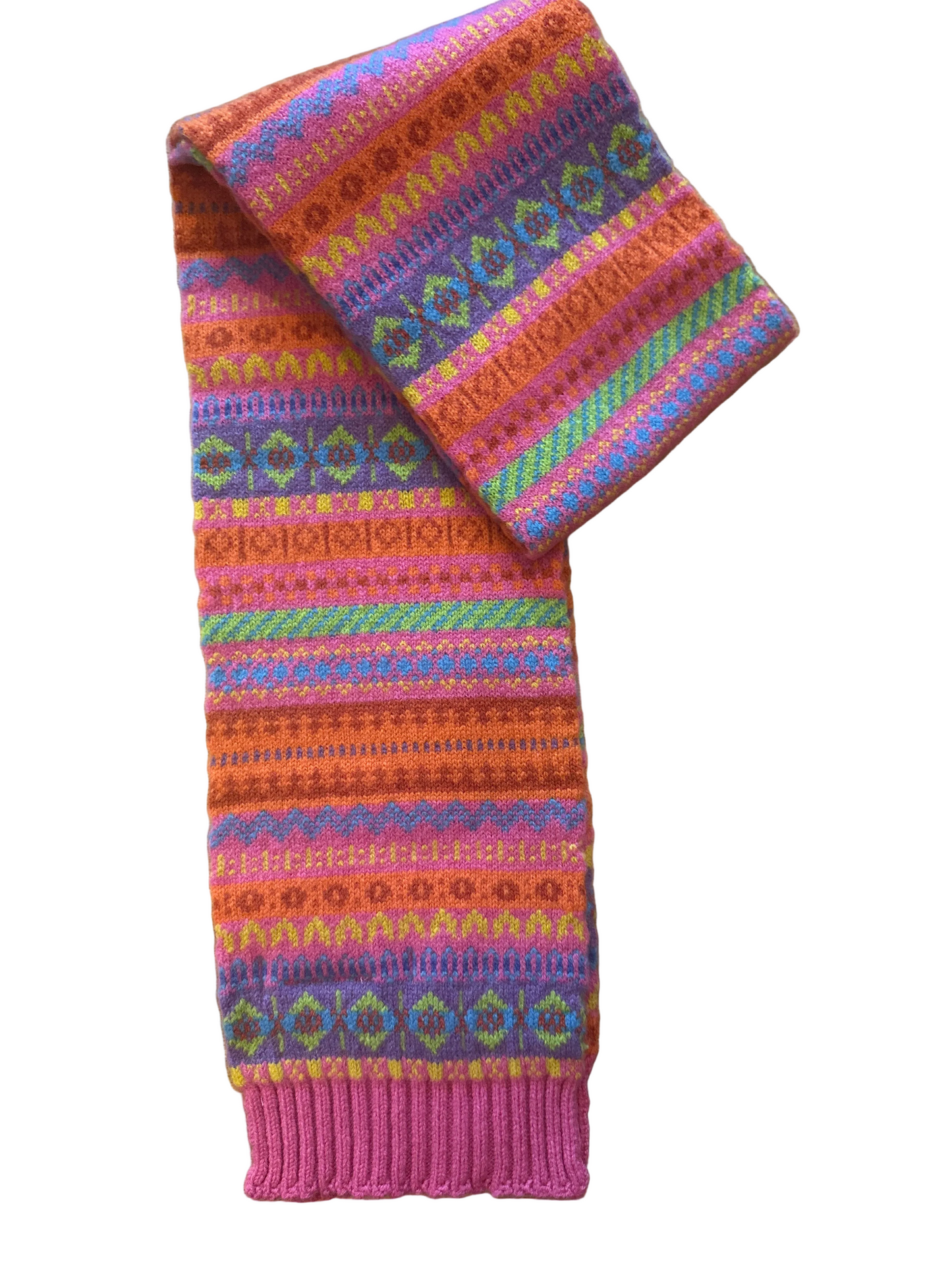 Scottish Vibrant Staffa Fairisle Scarf Potpourri