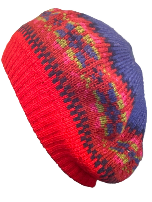 Scottish Green Grove Weavers Islay Beret In Lapis