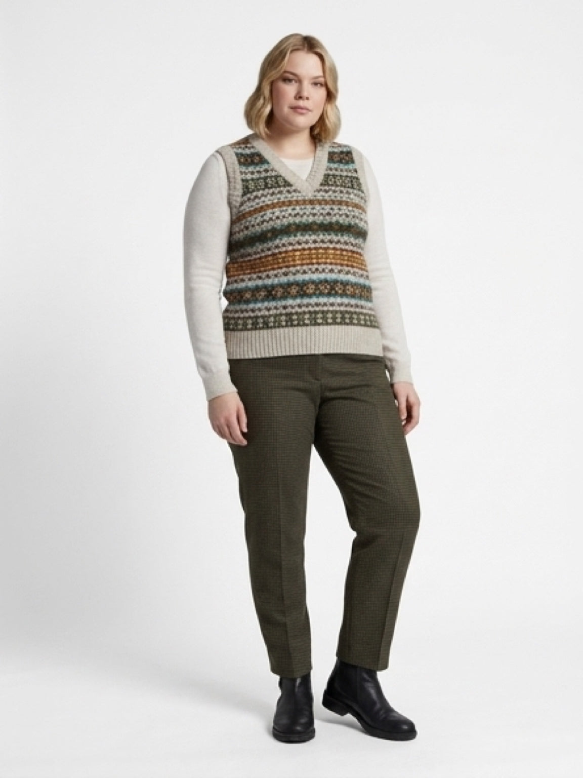 SALE Scottish Fairisle Slipover From Harley Of Scotland Size Small
