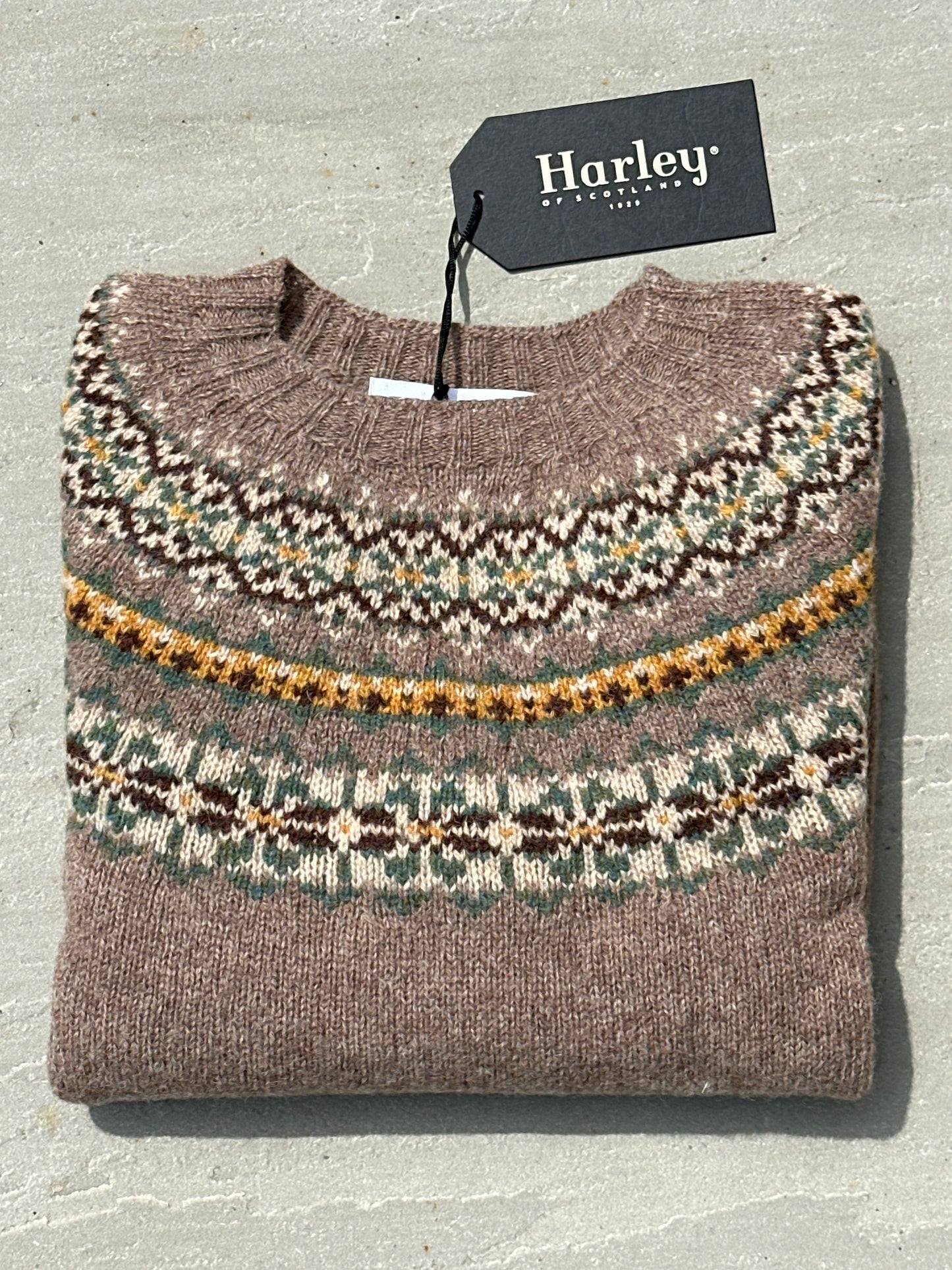 New Harley Of Scotland Fairisle In Tundra 25