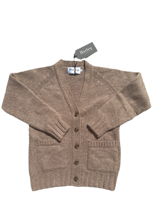 Harley Of Scotland V-Neck Cardigan In Tundra