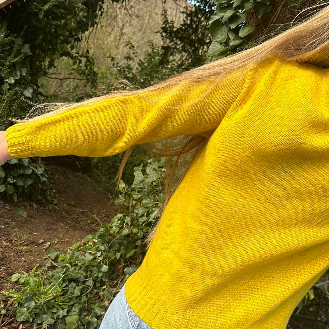 Gorse Flower New Harley Of Scotland Crew Neck Sweater