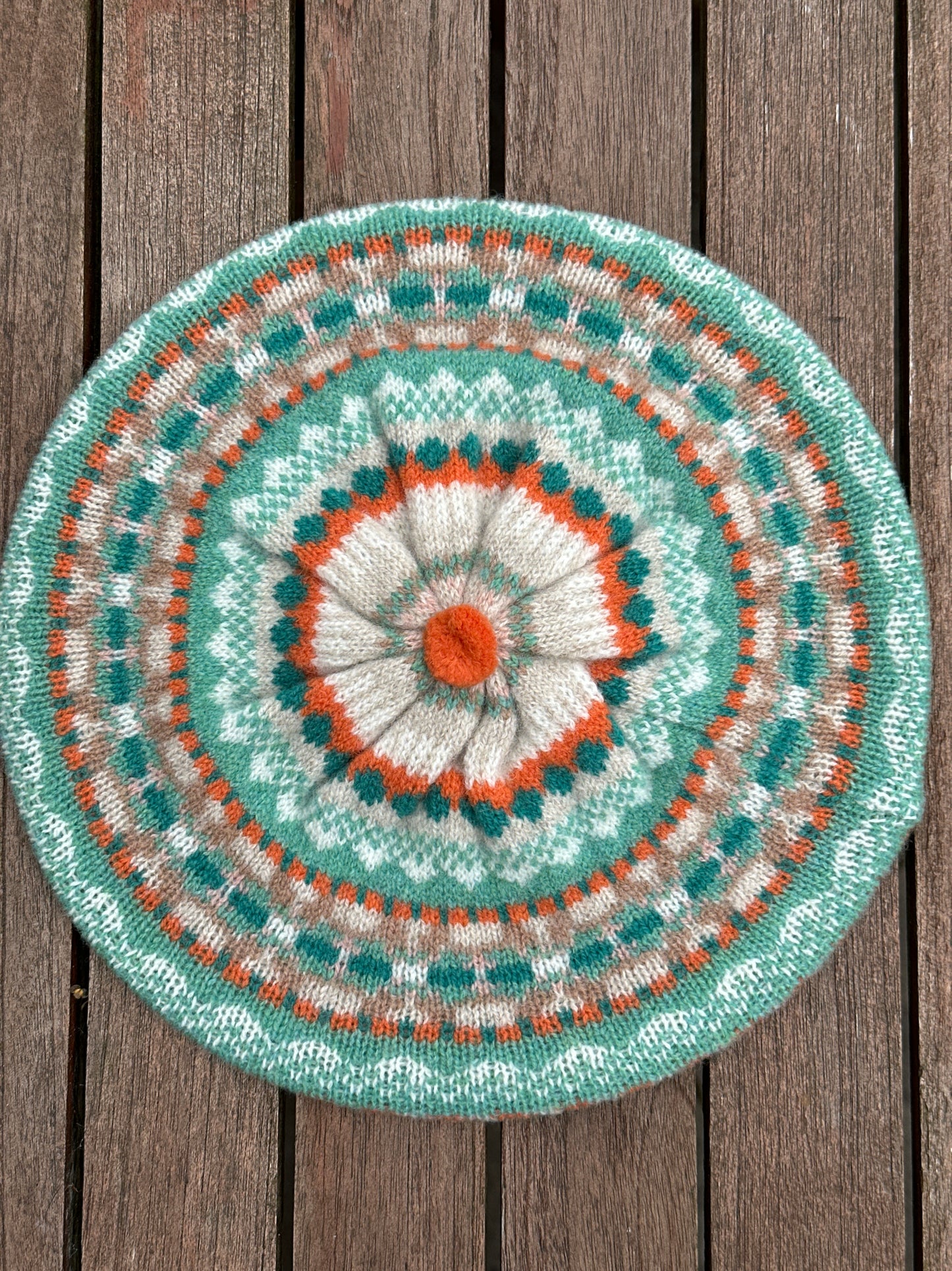 Eribe Fairisle Alloa Beret In Elder