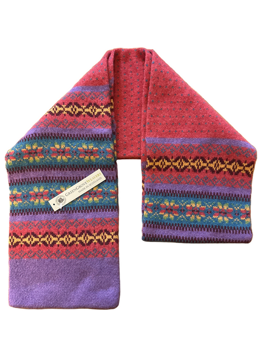 Green Grove Weavers Pimpernickel Stripe Scarf In Tapestry