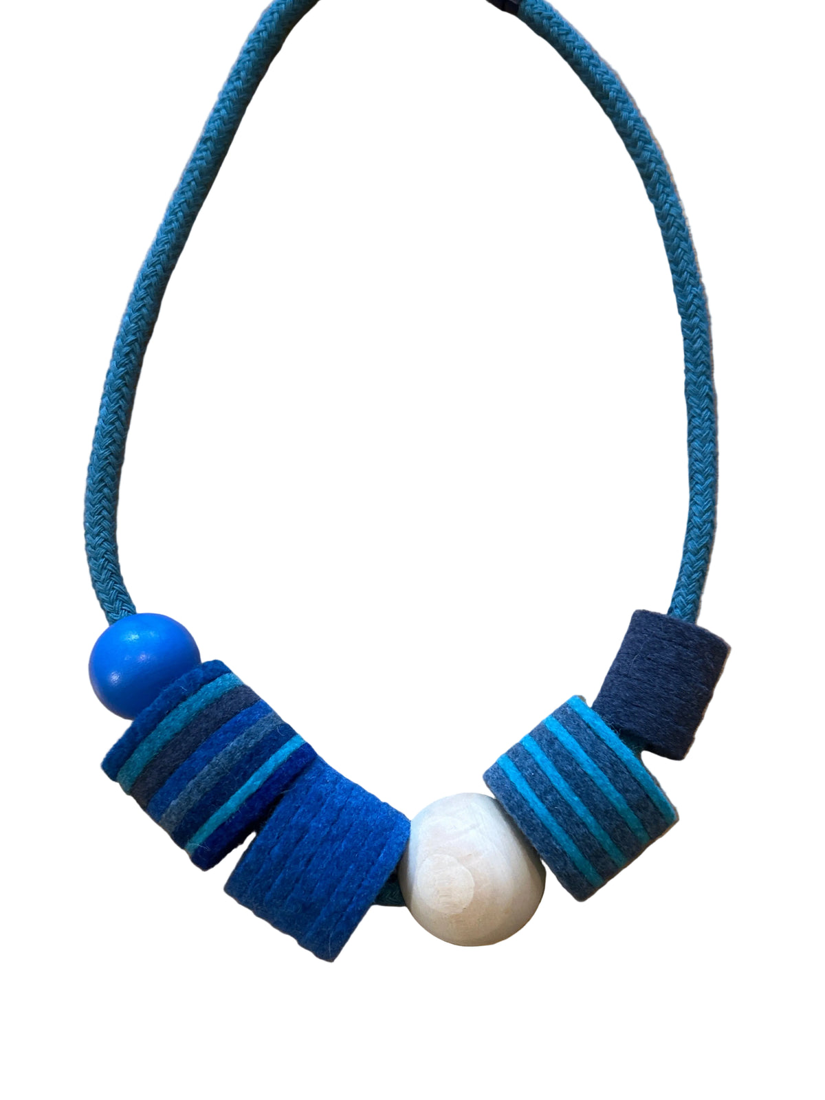 Industrial Wood, Rope Handcrafted Necklace By Lynsey Walters