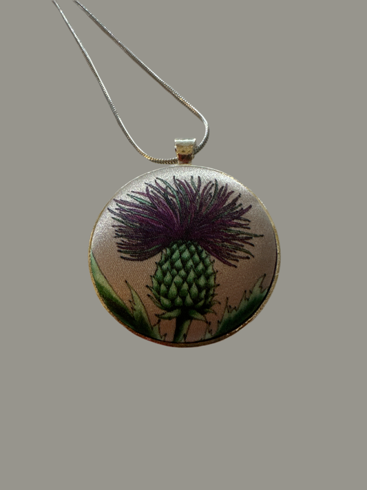 Ladycrow Silk Scottish Thistle Necklace