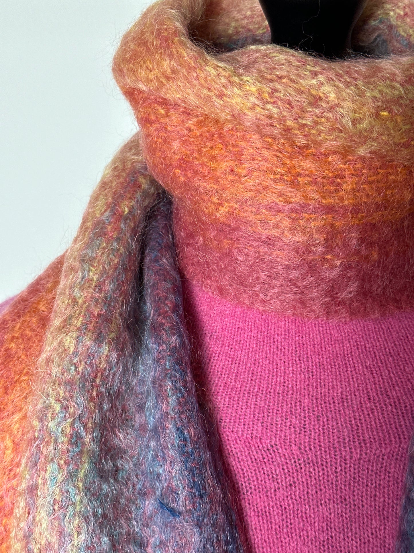 Green Grove Weavers Mohair Scarf In Fruity Mix Colourway