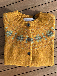 Harley Of Scotland Fairisle Cardigan In Cummin