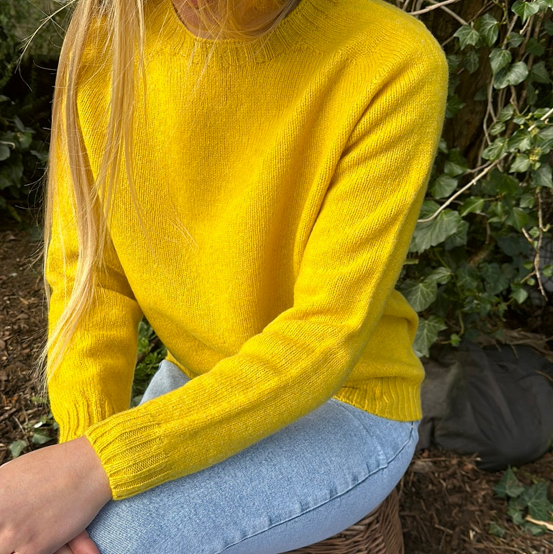 Gorse Flower New Harley Of Scotland Crew Neck Sweater