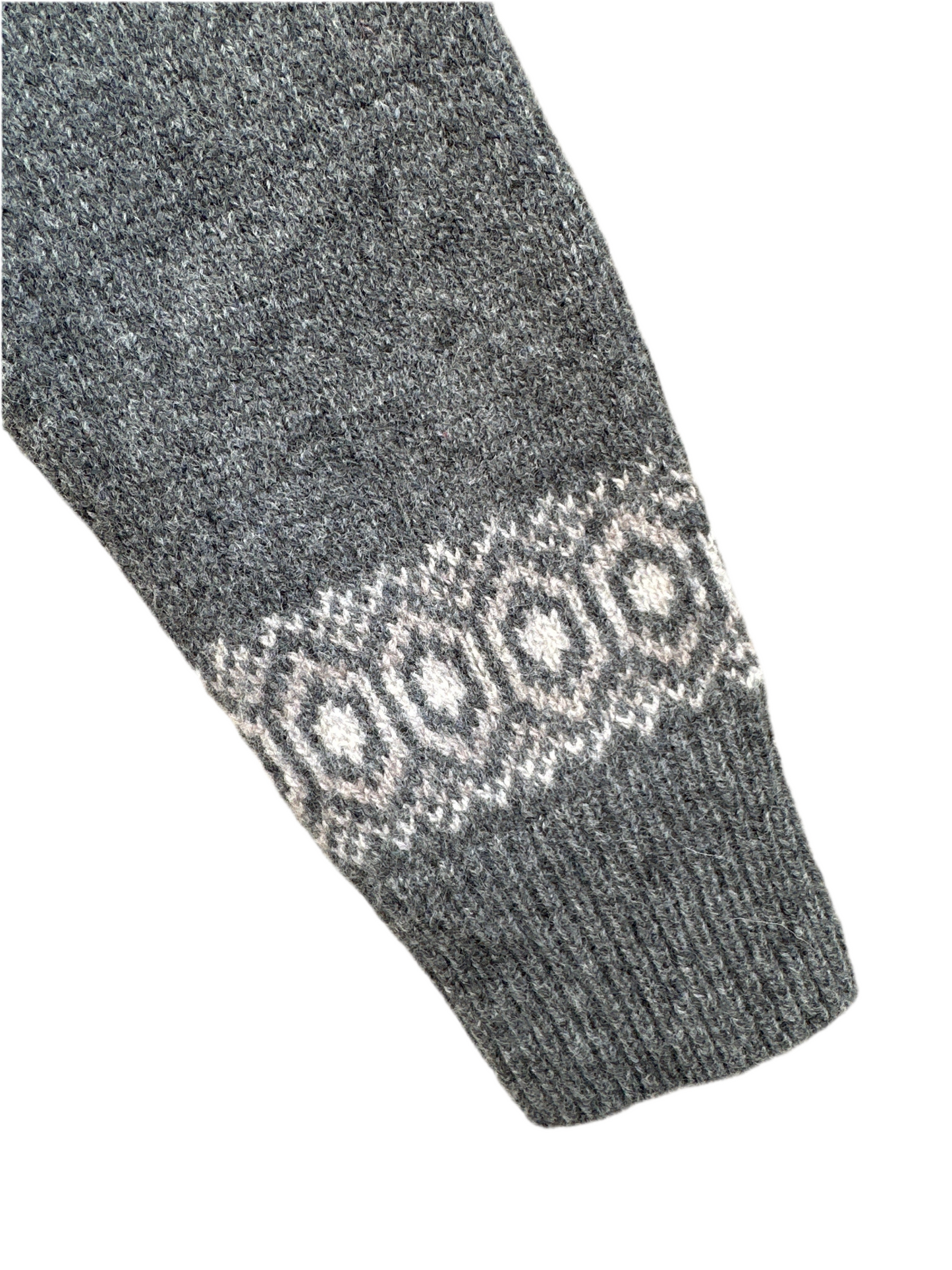 Harley of Scotland Ladies Fairisle In Derby Grey
