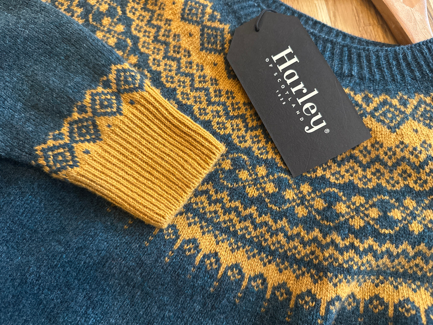 New Harley Of Scotland Supersoft Fairisle Yoke Sweater