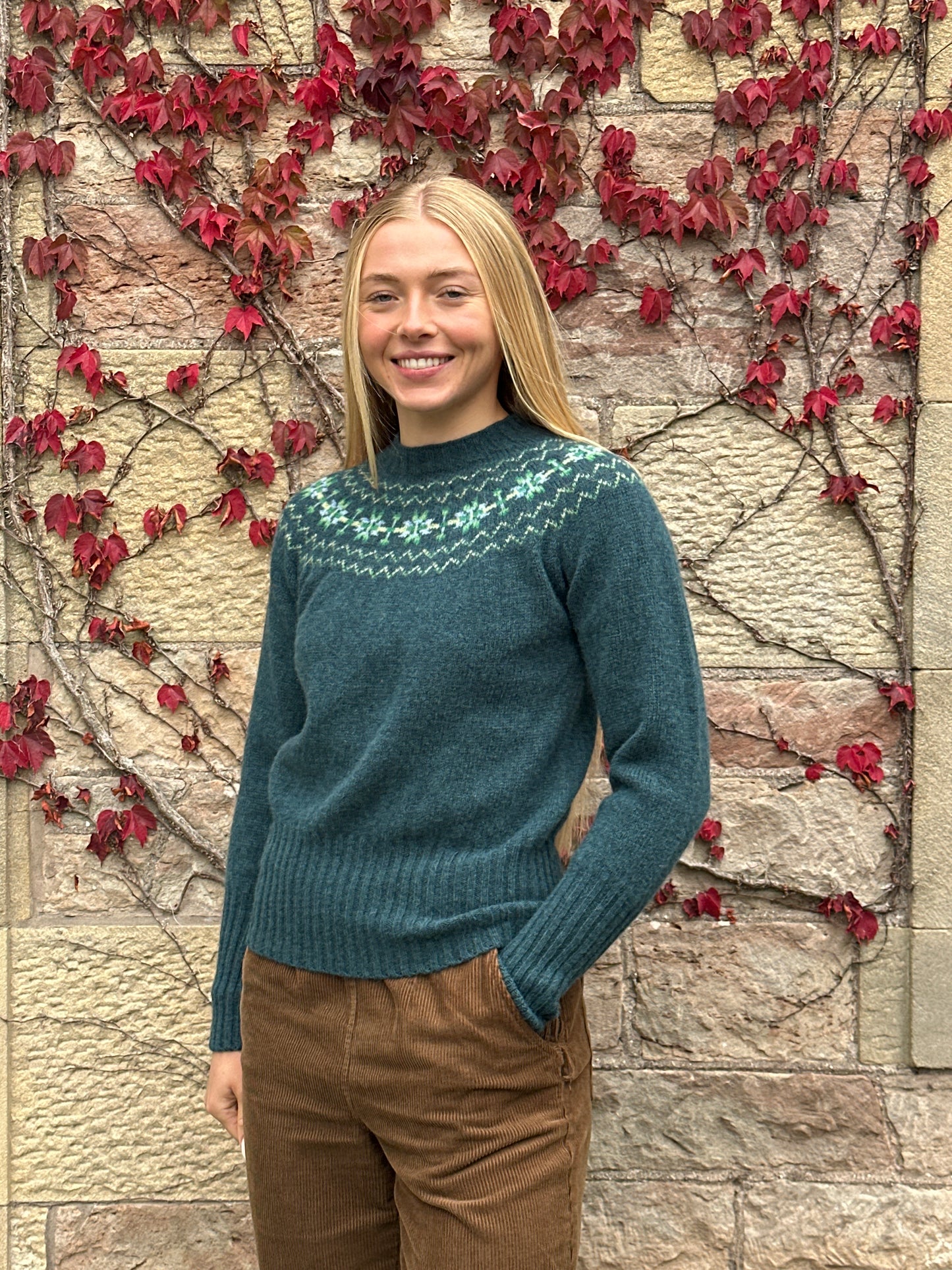 NEW Harley Of Scotland Fairisle Sweater In Storm