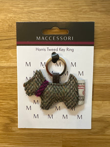 Harris Tweed Scotty Dog Keyrings