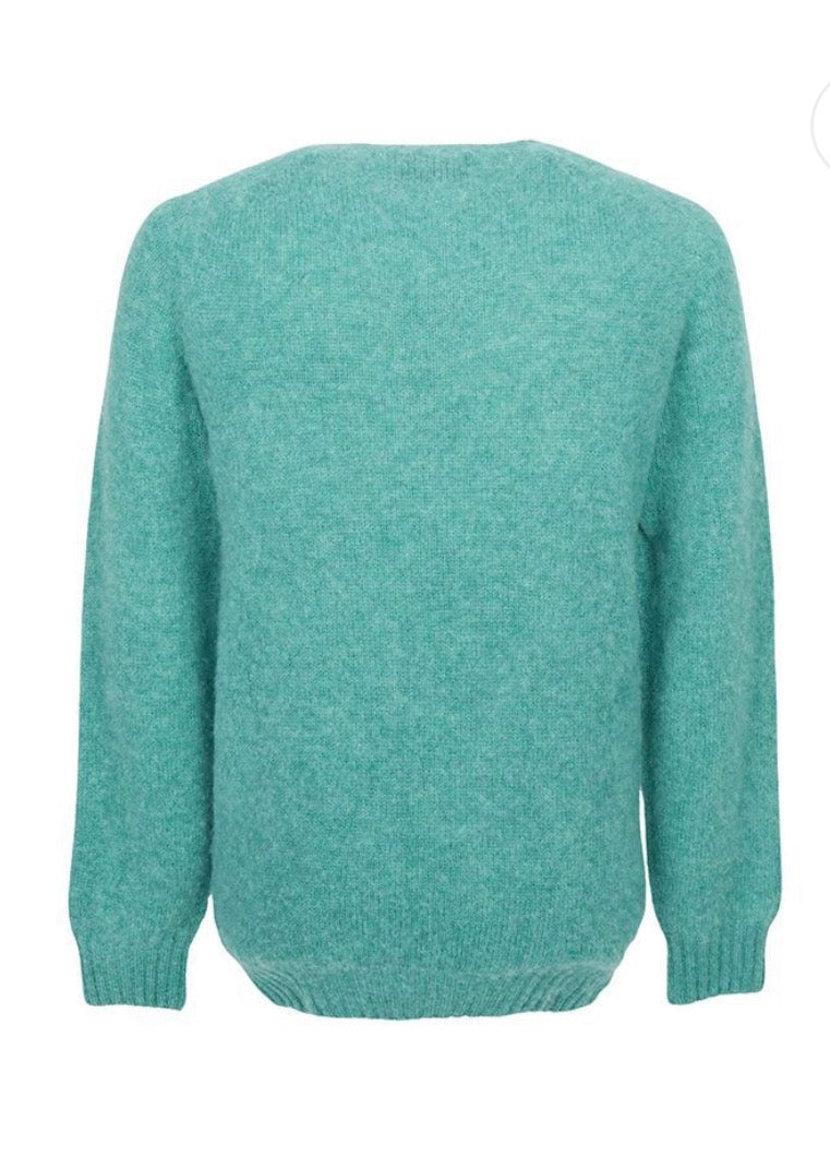 New Harley Of Scotland Crew Neck Sweater In Hummingbird