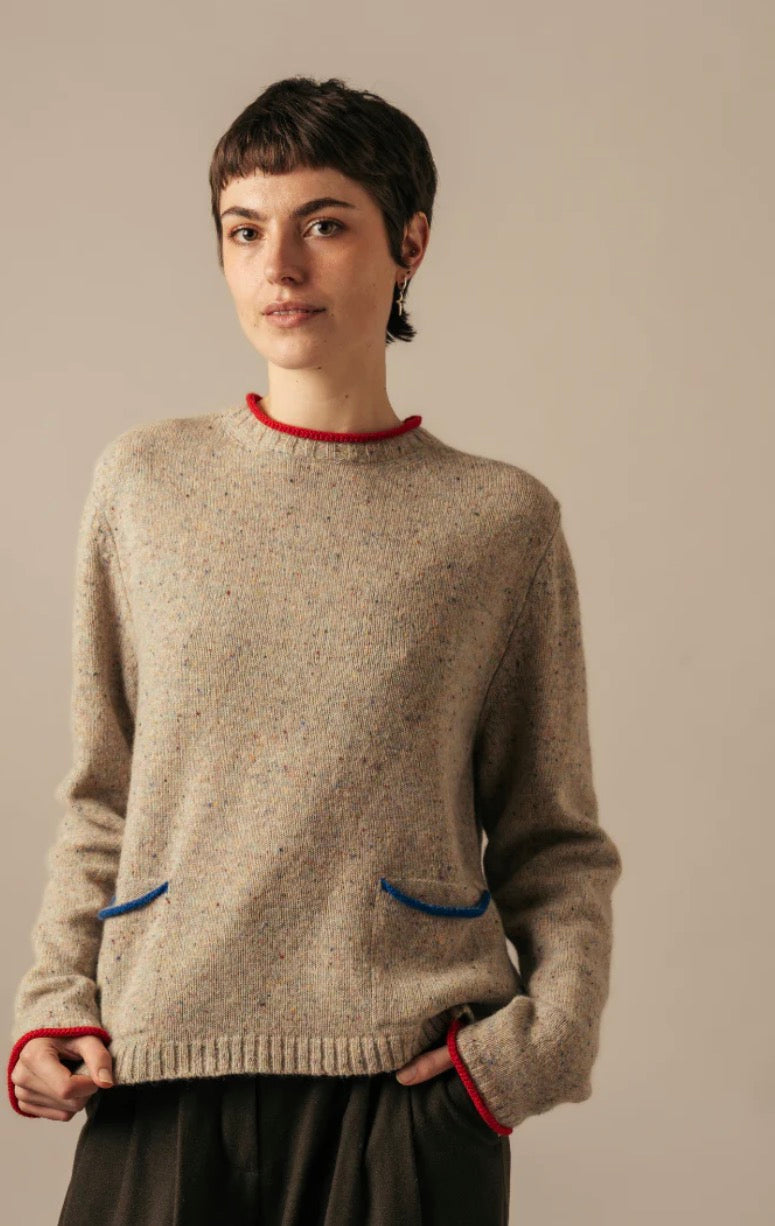 New Eribe Tweed Nep Sweater In Sand