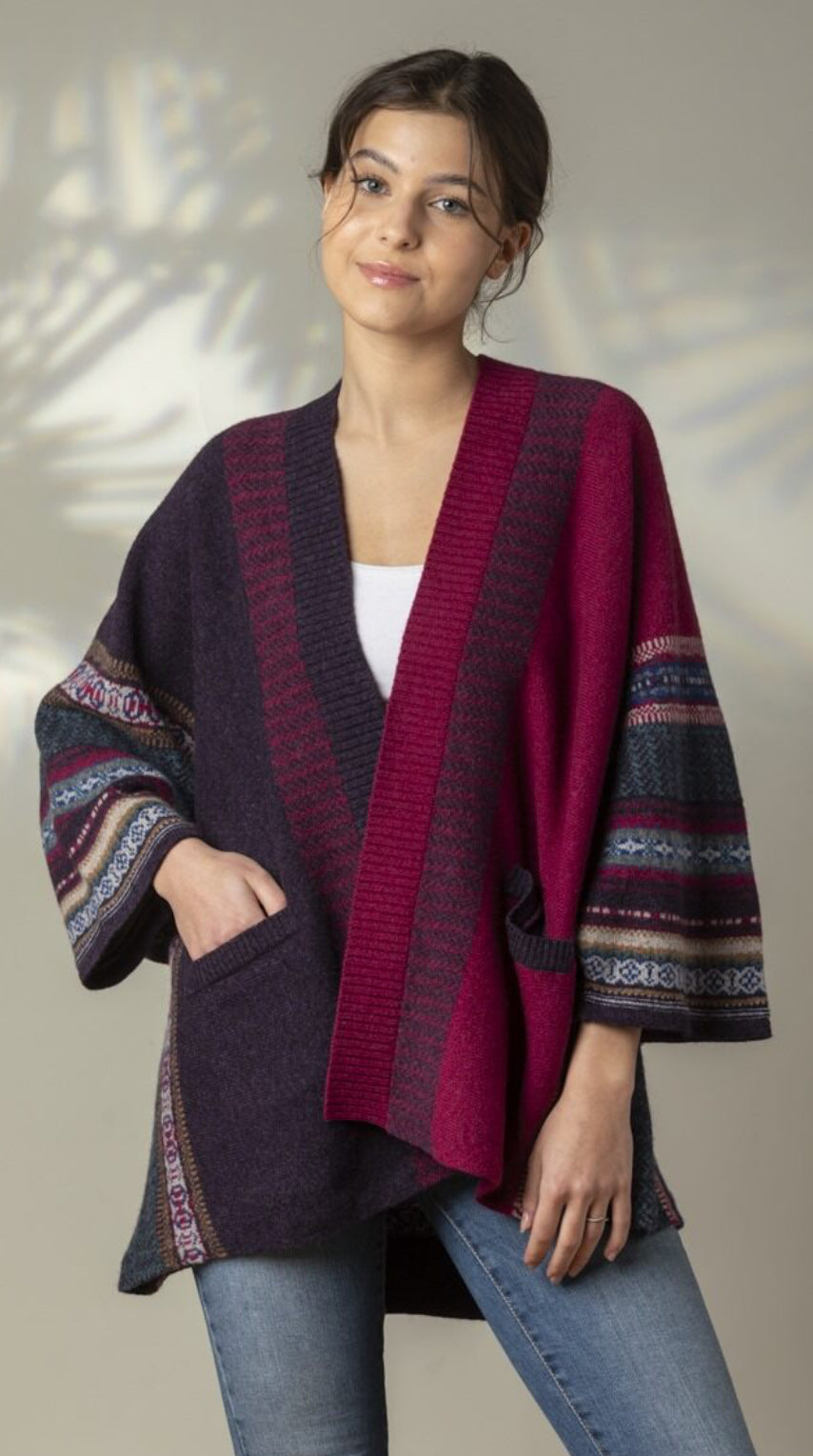 Eribe Knitwear Montrose Blanket Coat In New Bramble