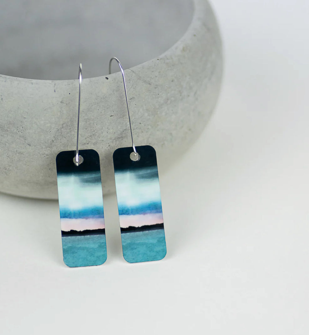 Edinburgh Skyline From East Lothian Scottish Earrings