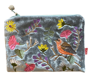 Lua Embroidered Garden & Bird Purse