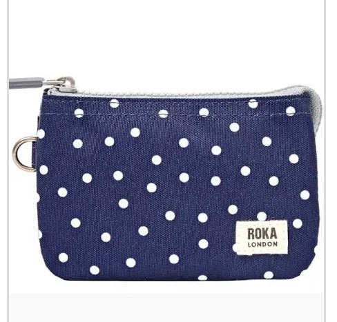 Roka Purse In Navy Polka Dot