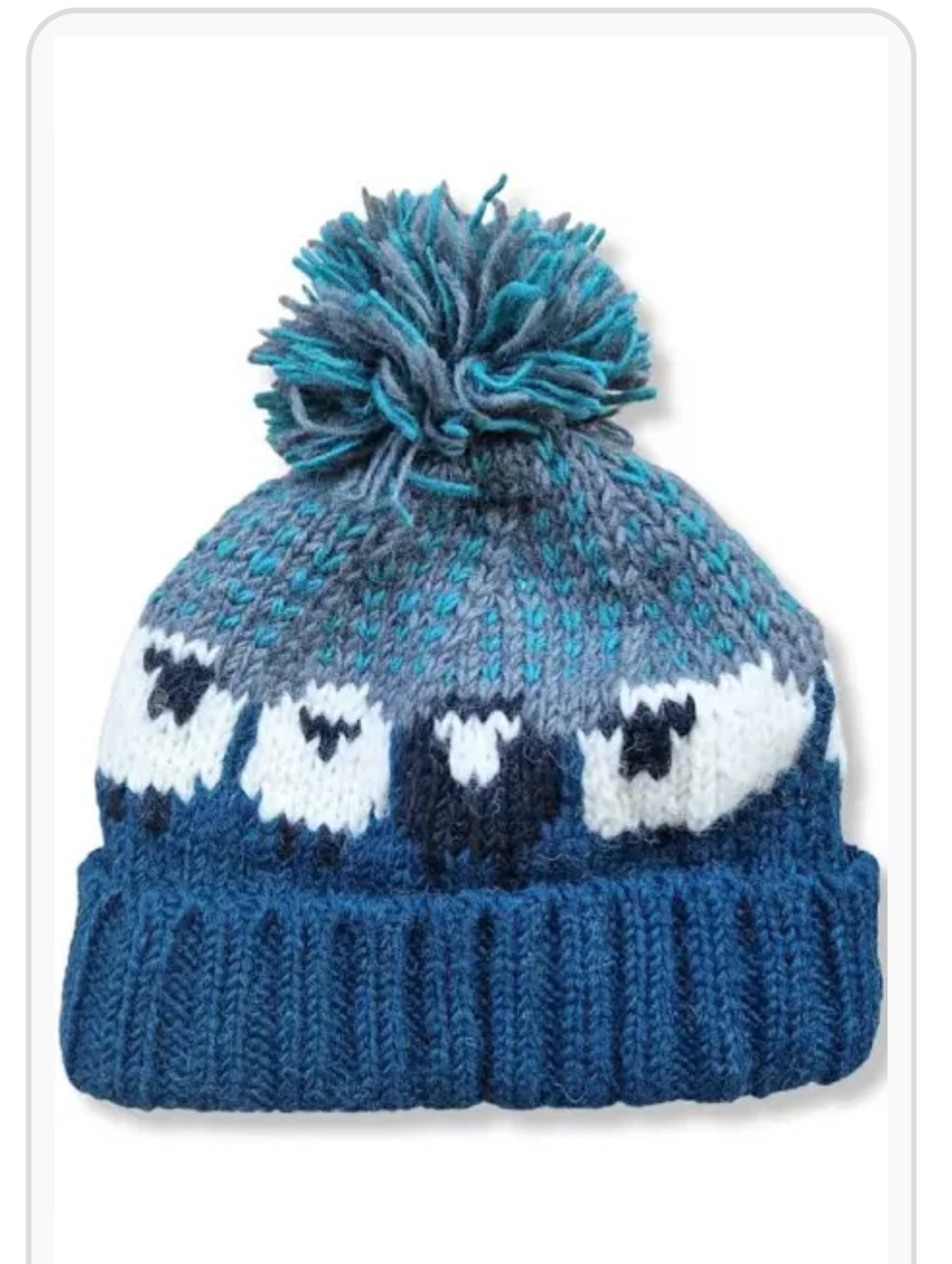 Funky Hand Knit Sheep Bobble Hat