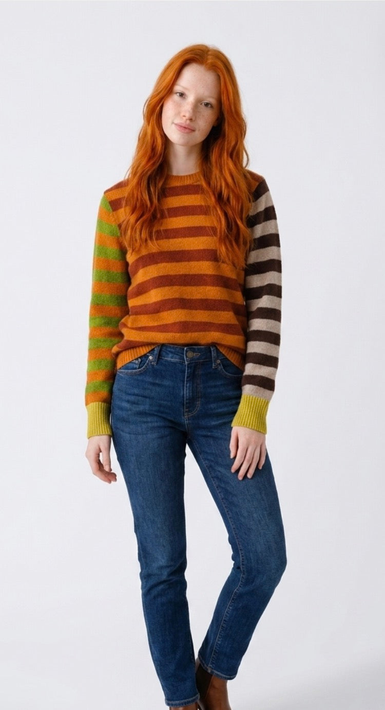 Eribe Stobo Stripe Reversible Sweater In Coorie