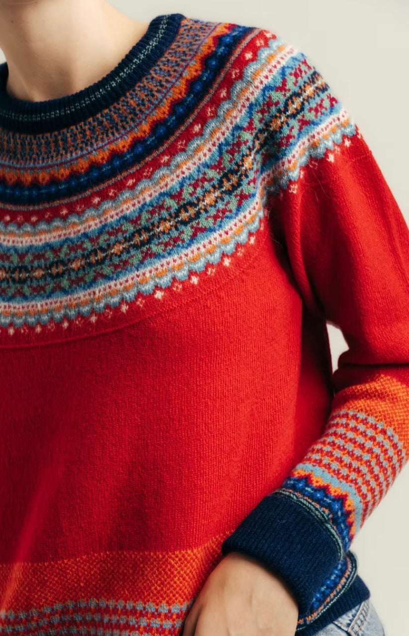 New Eribe Alpine Sweater Fairisle In Cherry