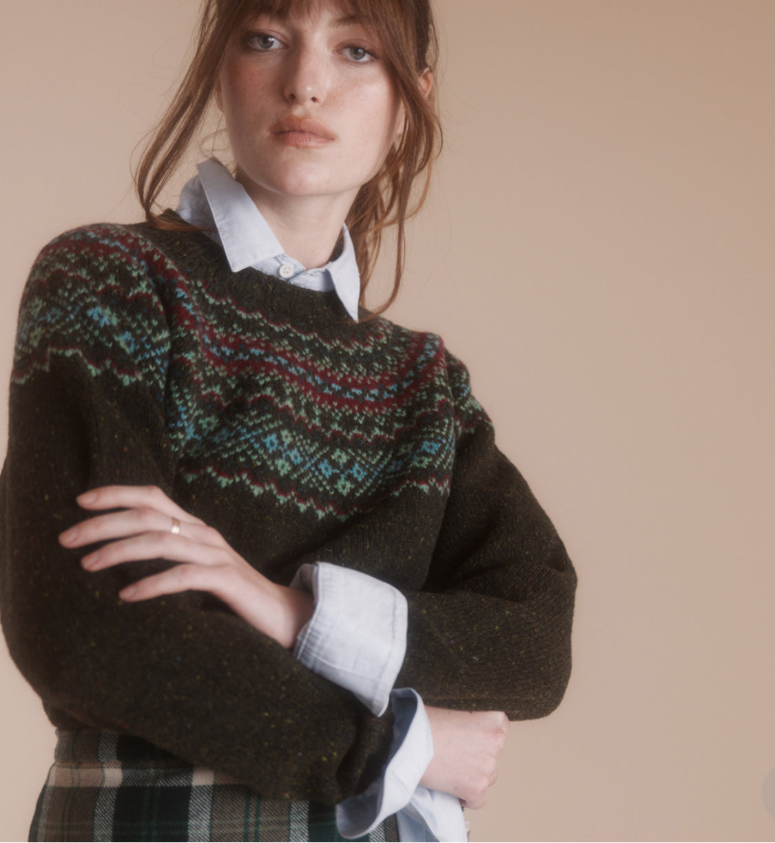 Harley Of Scotland Fairisle Sweater In Harris