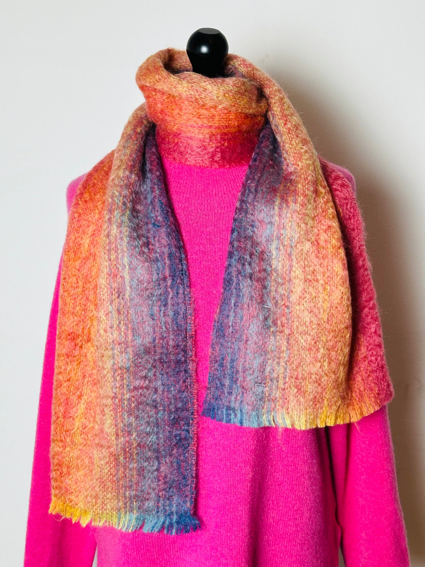 Green Grove Weavers Mohair Scarf In Fruity Mix Colourway
