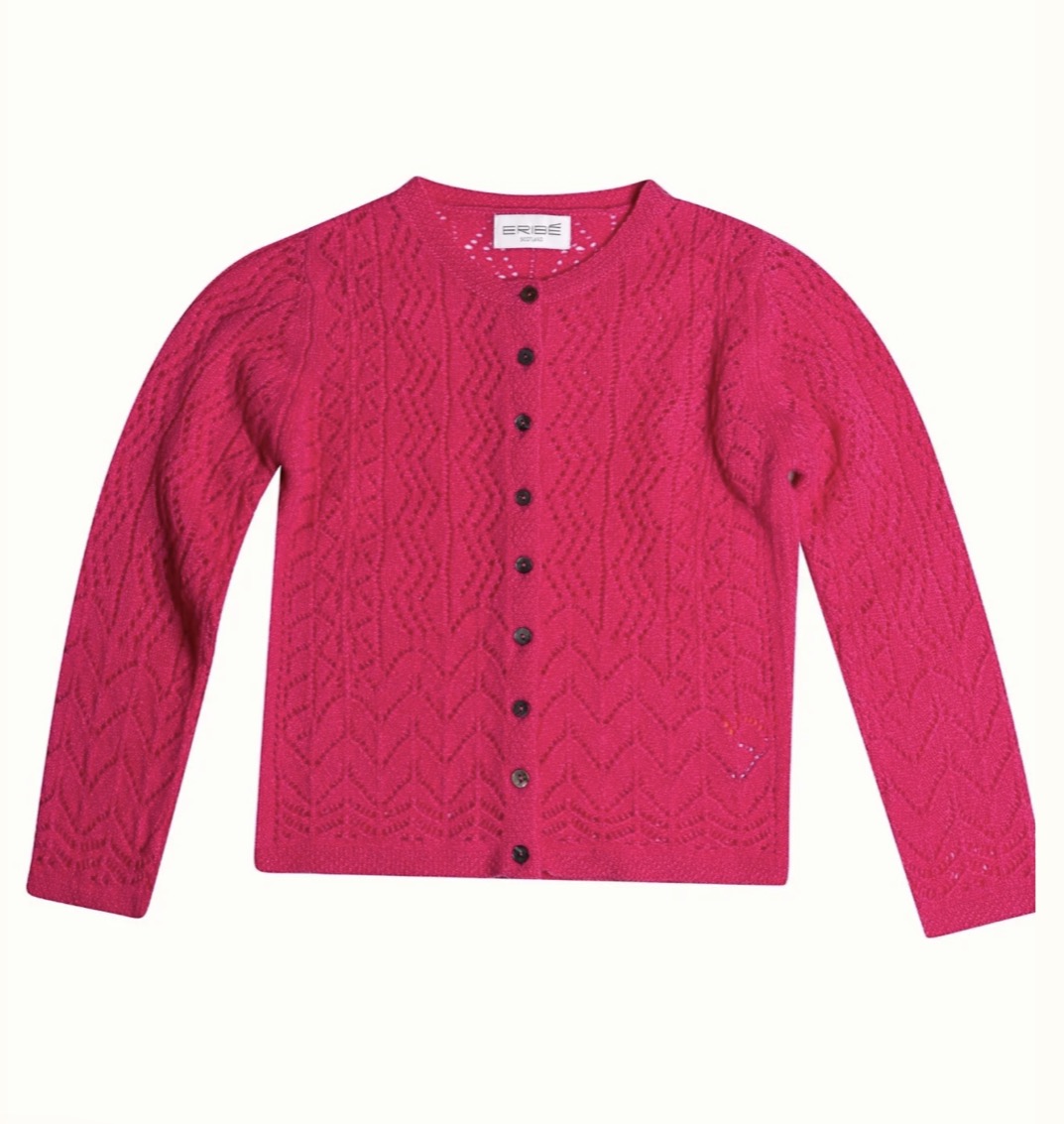 Eribe Solway Lace Cardigan In Punk Pink