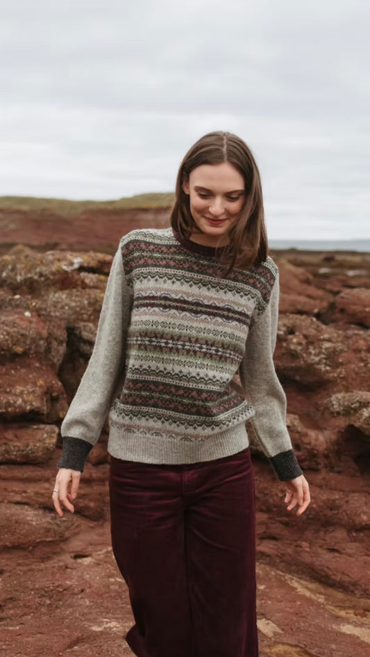 New Scottish Eribe Westray Block Sweater In Gencoe