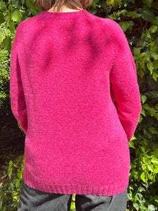 New Harley Of Scotland Crew Neck Sweater In Lipstick