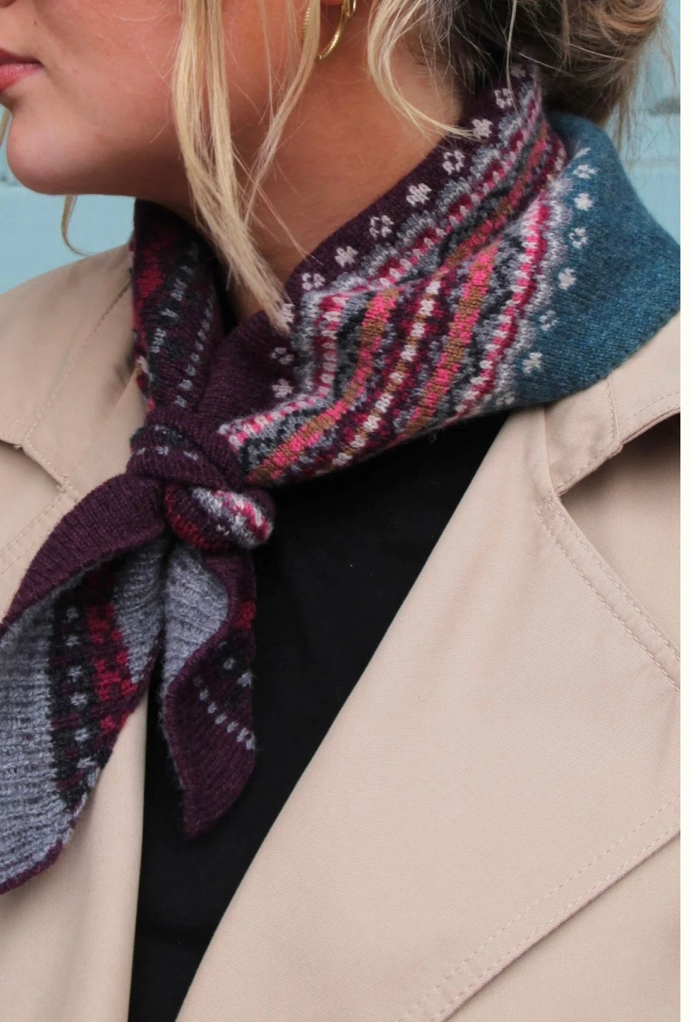 New Eribe Scottish Fairisle Neckerchiefs In Velvet