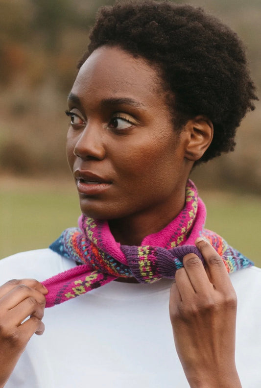 New Eribe Scottish Fairisle Neckerchiefs In Salsa-Tango