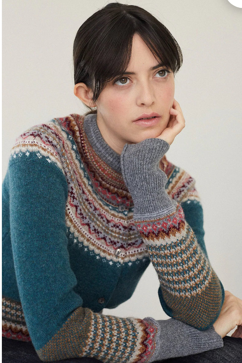 New Eribe Fairisle Alpine Cardigan In Lugano