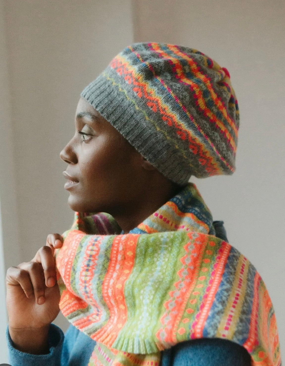 Eribe Fairisle Alloa Beret In New Charm-Bonnie