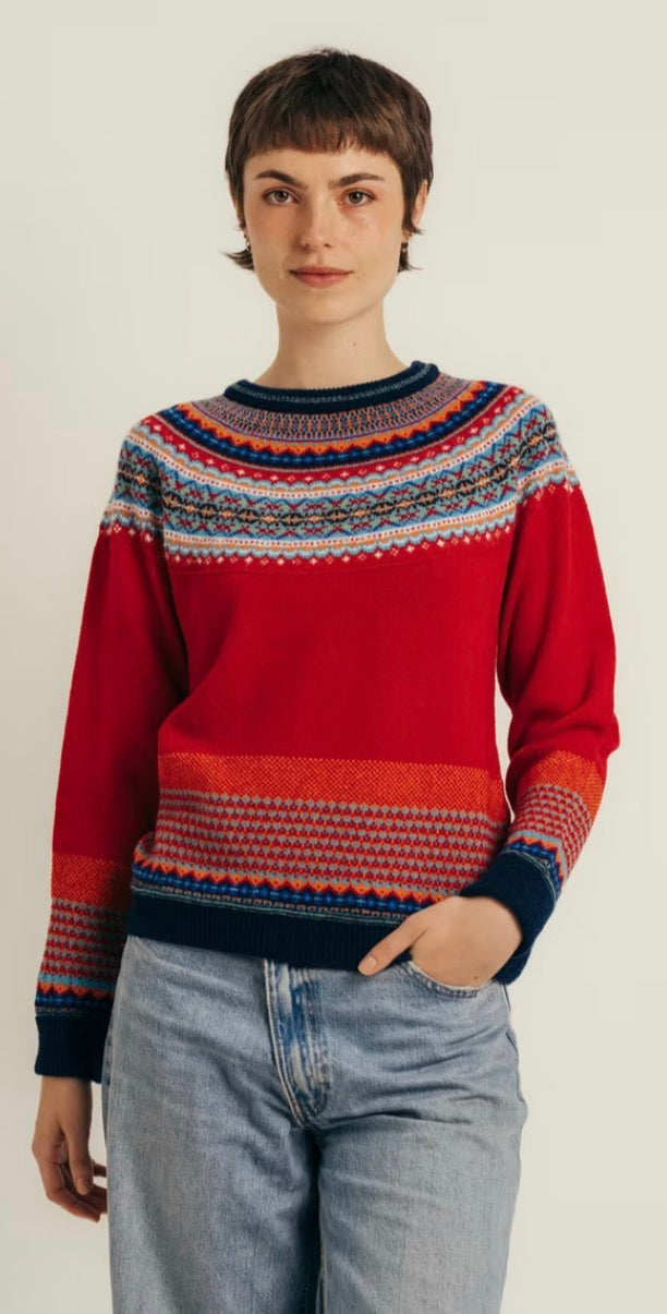 New Eribe Alpine Sweater Fairisle In Cherry