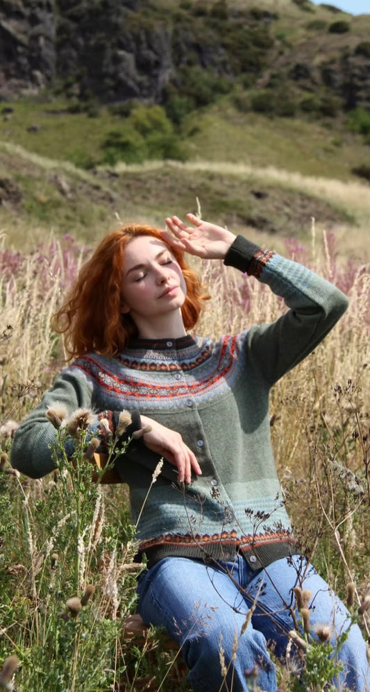 New Eribe Fairisle Alpine Cardigan In Braemar