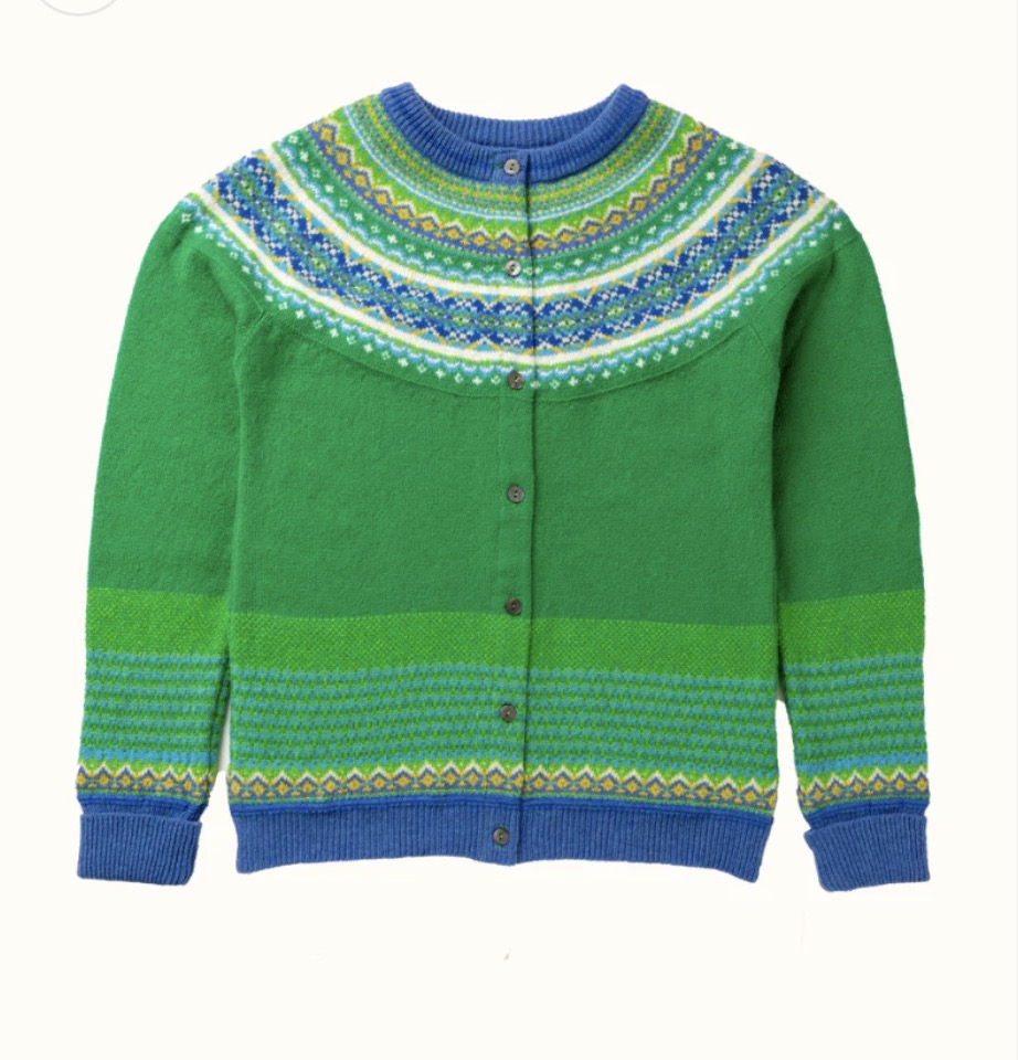 New Eribe Fairisle Alpine Cardigan In Luscious
