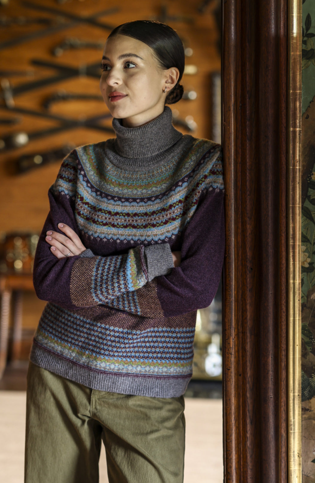Eribe Alpine Roll Collar In Esmeralda