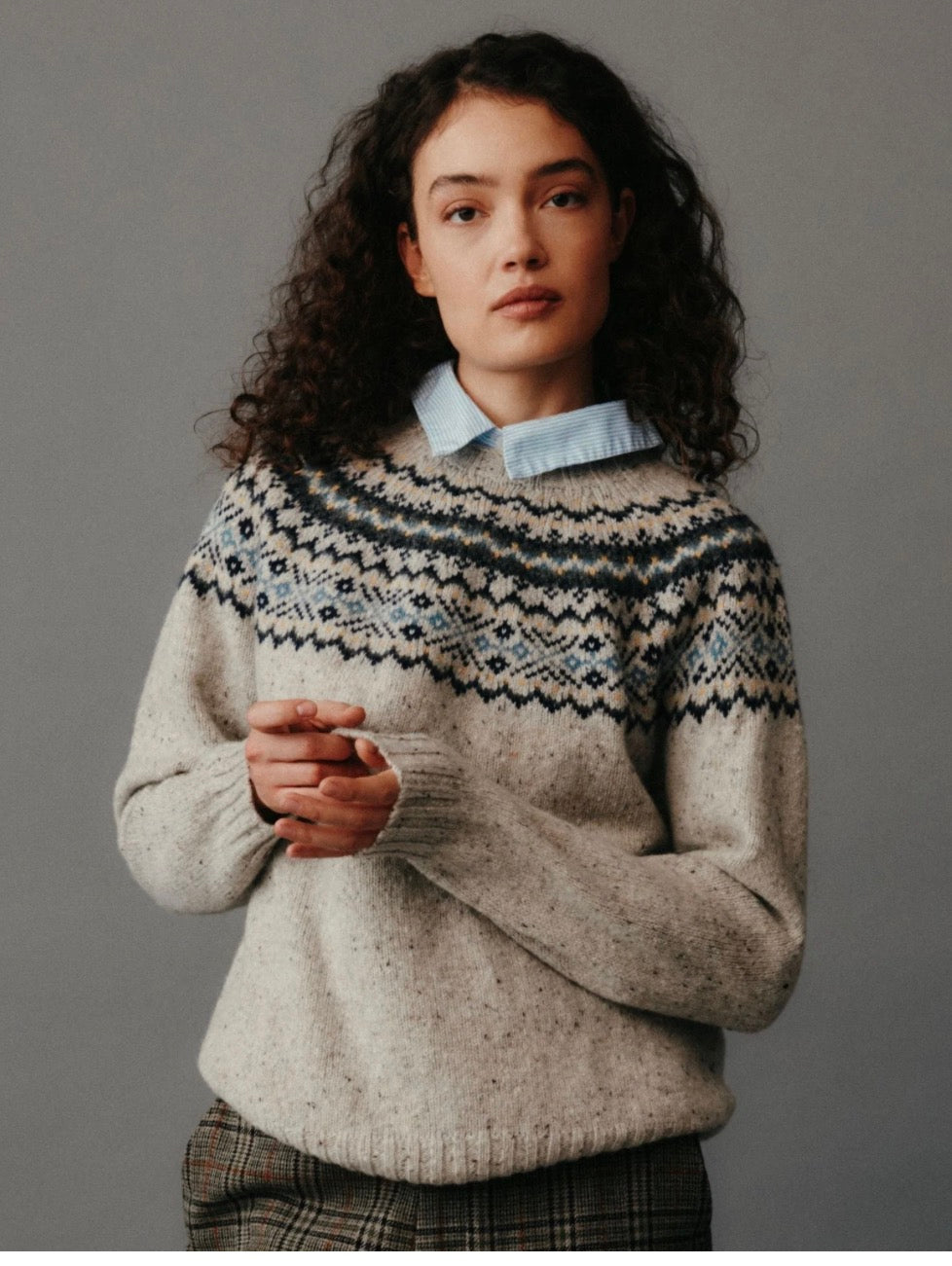 New Harley Of Scotland Lambswool Fairisle In Mull
