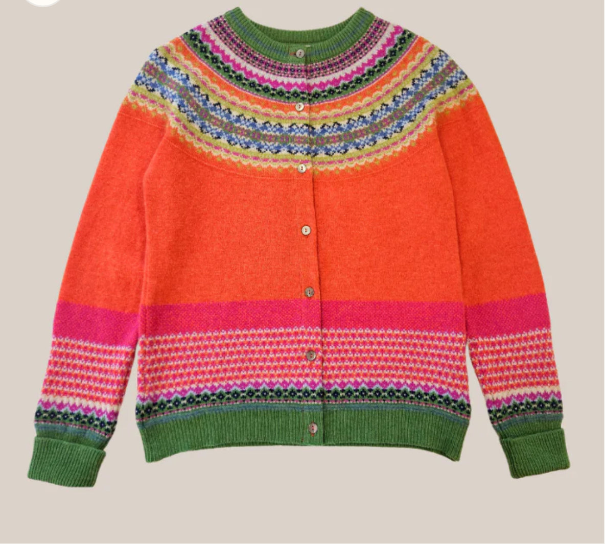 New Eribe Fairisle Alpine Cardigan In Bellarose