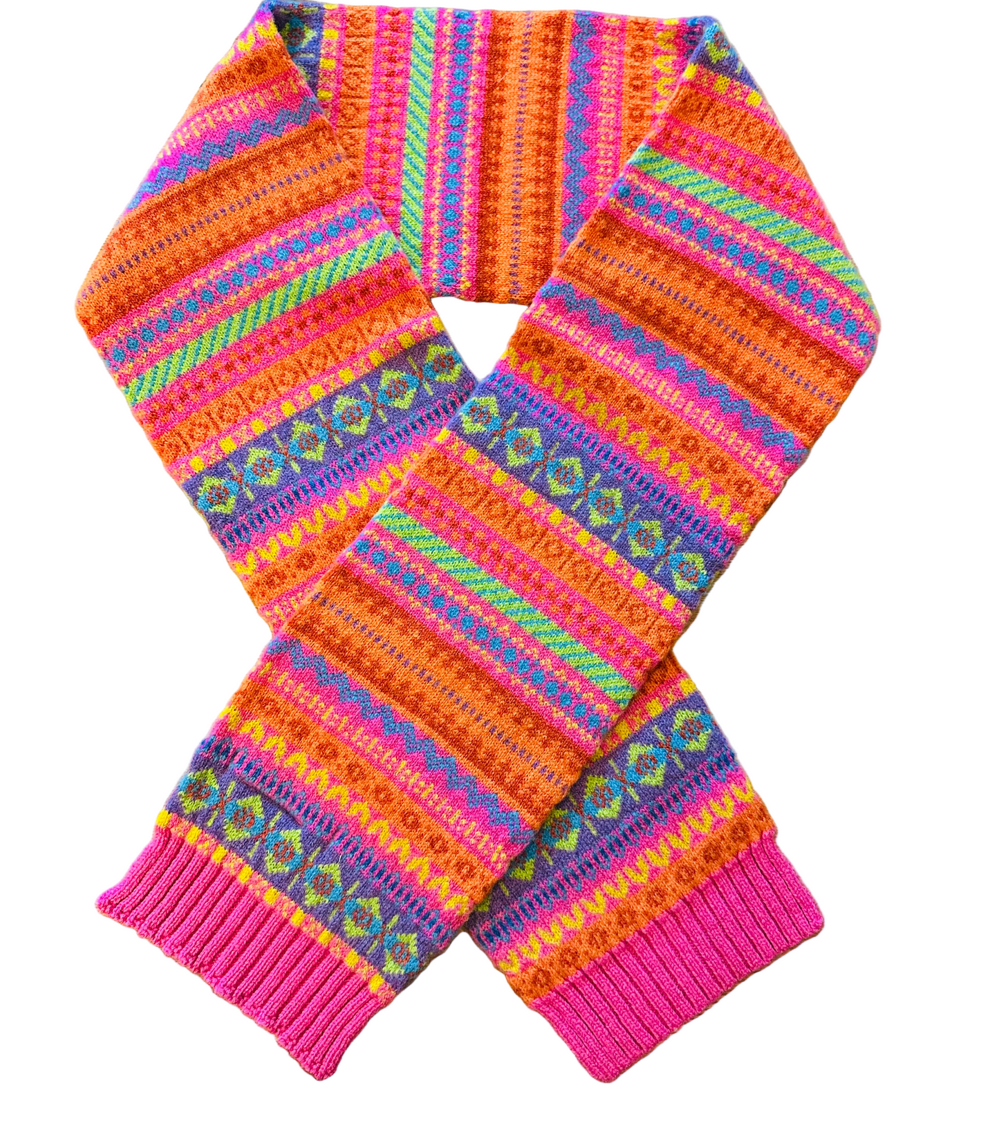 Scottish Vibrant Staffa Fairisle Scarf Potpourri