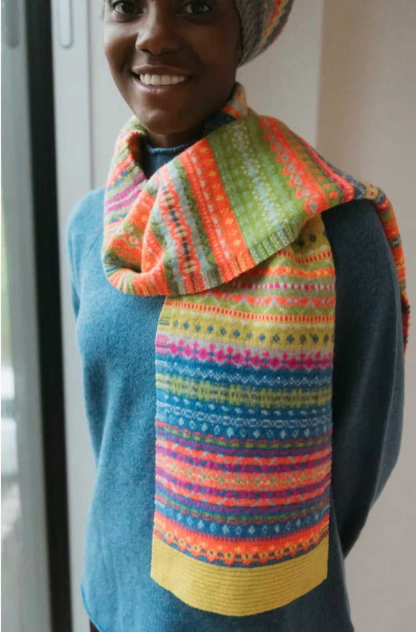New Scottish Fairisle Scarf In Charm-Bonnie