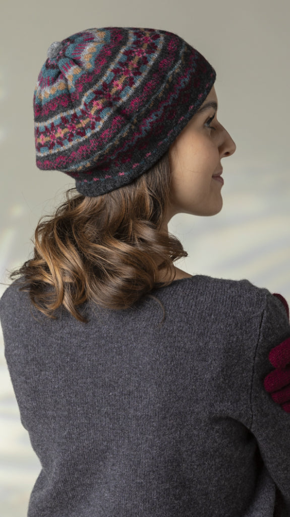 Eribe Fairisle Alloa Beret In Velvet