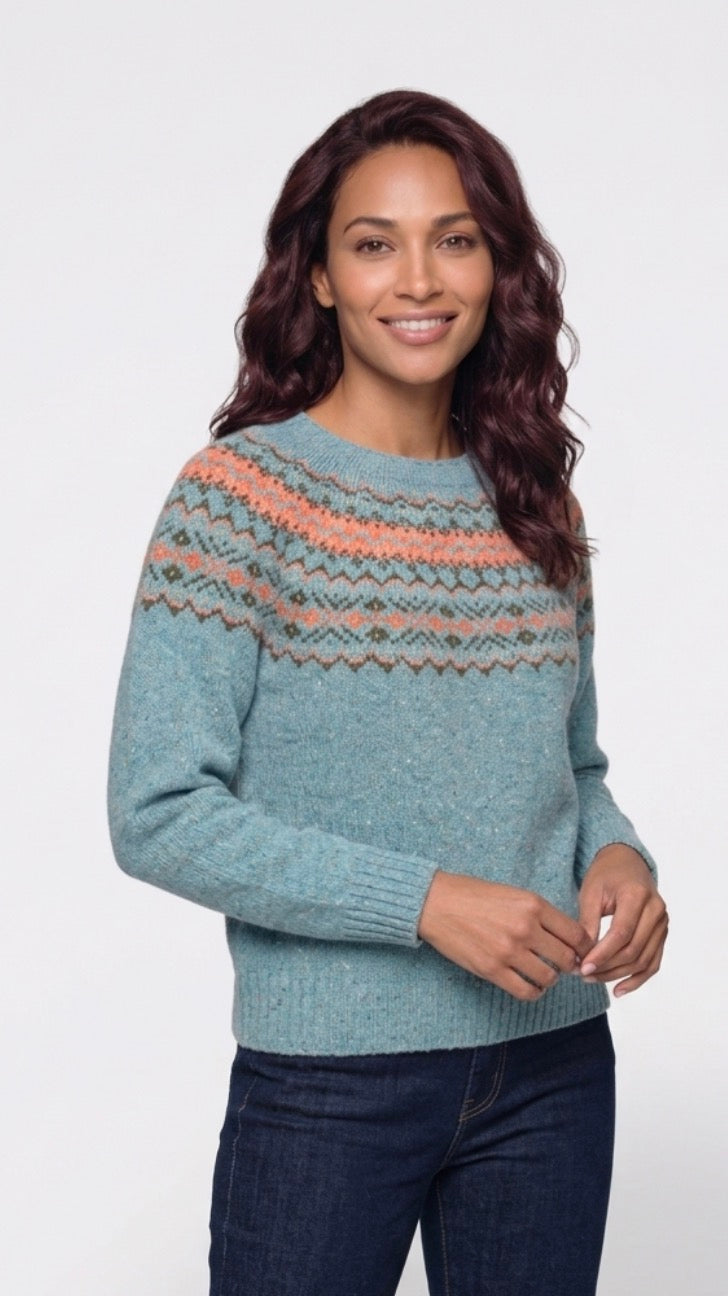 New Harley Of Scotland Lambswool Fairisle In Uist