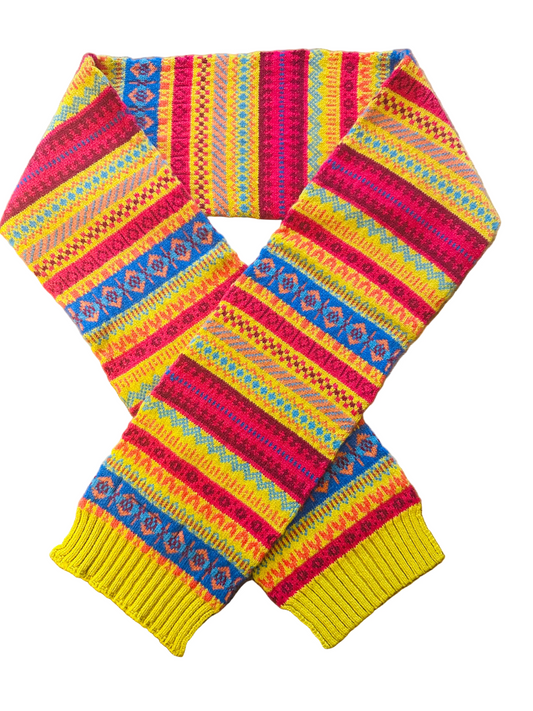 Scottish Vibrant Staffa Fairisle Scarf Sun