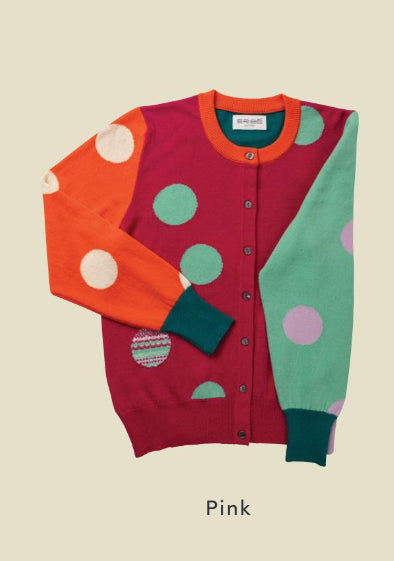 Eribe New Melrose Stripe & Dots Cardigan In Pink