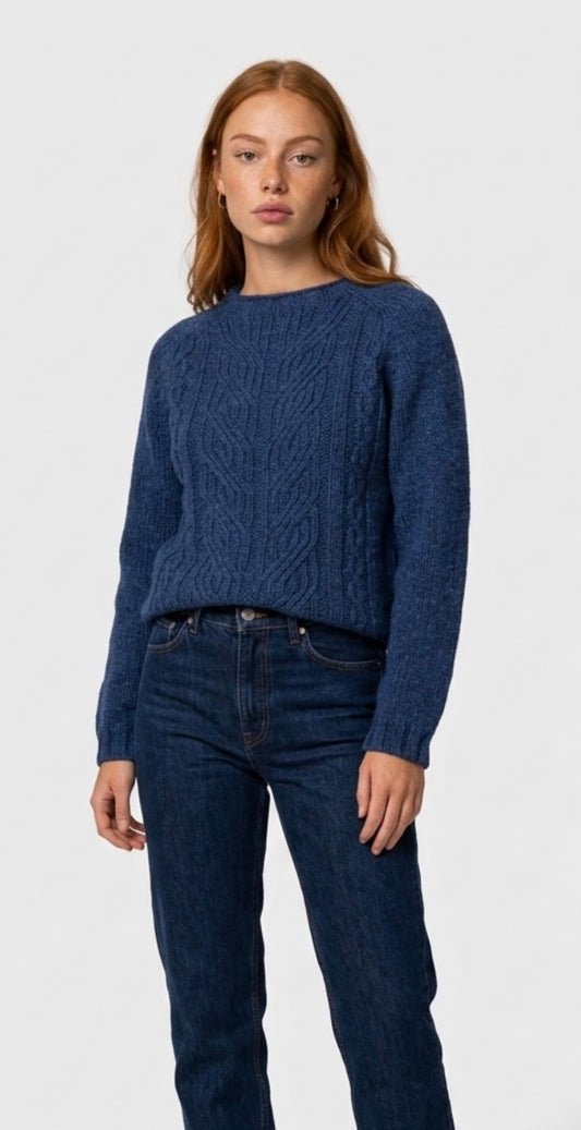 SALE Harley Of Scotland Wool Nep Twist Sweater in Soay